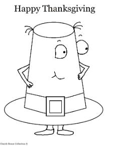 Funny Thanksgiving Pilgrim Hat Coloring Page - Pilgrim Hat Coloring Sheet