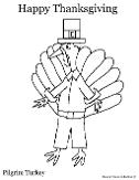 Thanksgiving Pilgrim Turkey Coloring Page