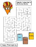 Thanksgiving Turkey Mazes by Church House Collection- Printable Turkey Mazes for Preschool kids