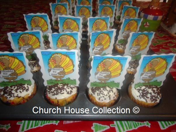 Thanksgiving Turkey Thankful For Jesus Cupcakes