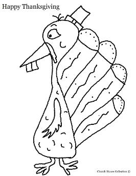 Turkey Wearing A Pilgrim Hat Coloring Page- Thanksgiving Coloring Pages