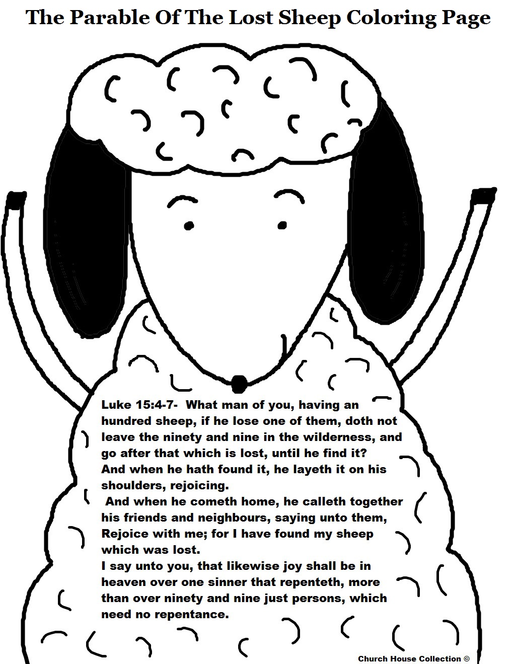 Parable Of The Lost Sheep Coloring Page
