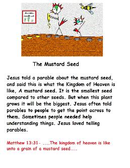 The Parable of the Mustard seed sunday school lesson