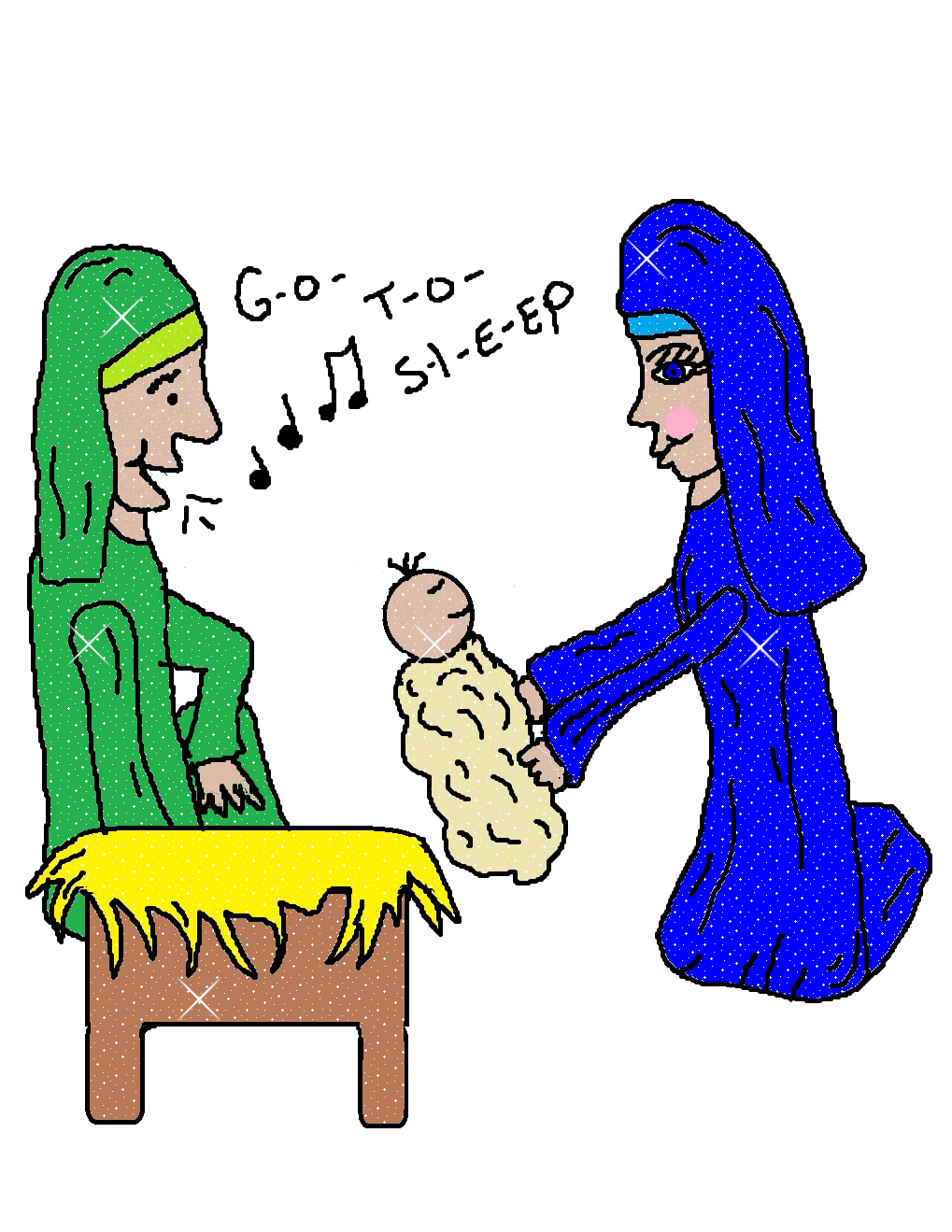Free Christmas "The Birth Of Jesus" Sunday School Lessons for kids by Church House Collection - Animated Nativity GIF Glitter Image