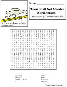 Thou Shalt Not Murder Word Search Puzzle