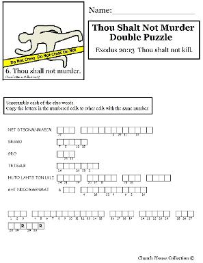 Thou Shalt Not Murder Double Puzzle for Ten Commandments