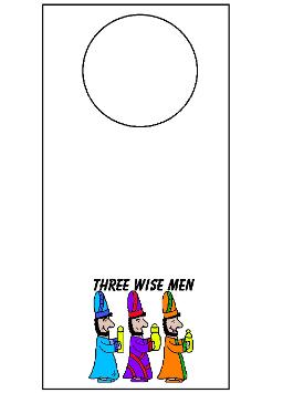 Three Wise Men Doorknob Hanger Craft Cutout