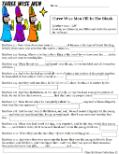 Three WIse Men Fill in the blank activity sheet for kids for Children's Church Christmas KJV