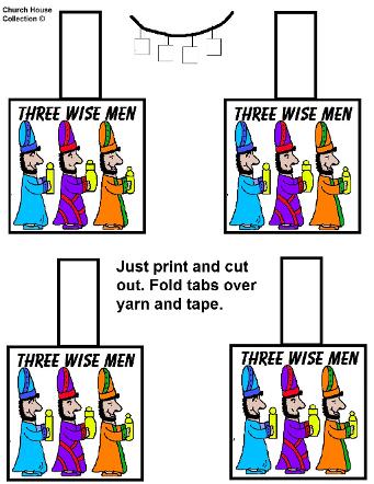 Three Wise Men Necklace Craft Cutout