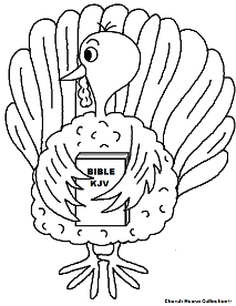 Turkey Holding Bible Coloring Page For Sunday School