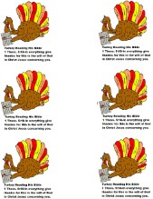 Turkey Reading Bible Give Thanks In All Things Template