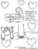 Jesus With Heart Valentine Coloring Page