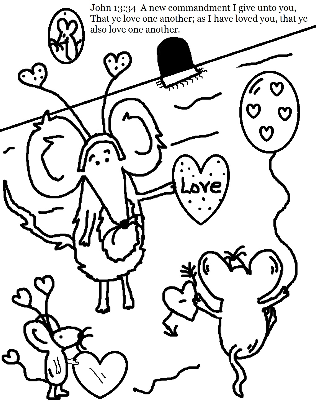 valentine coloring pages for kids jesus - photo #24