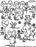 Happy Valentine's Day Coloring Pages Teddy Bear With Roses and Balloons