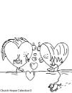 Happy Valentine's Day Coloring Pages Two Hearts In Love