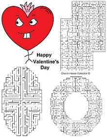 Valentine's Day Mazes for Kids. Free Printables
