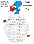 Happy Valentine's Day Maze Blue Bird With Heart