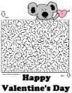 Happy Valentine's Day Maze For School Koala With Heart