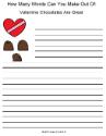 Valentine's Day Word Mining Hearts and Chocolates