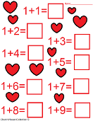 Valentine's Day Addition Math Worksheets For Kids