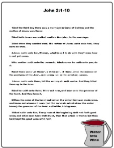 Water To Wine Printout For Lesson