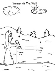 Woman At The Well Coloring Page