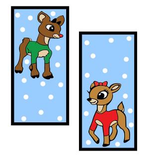 Rudolph The Red Nosed Reindeer And Clarice Printable Christmas Bookmarks for kids