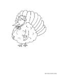Turkey Coloring Page, Turkey Wearing Bonnet Coloring Page