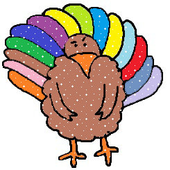 Free Thanksgiving Turkey Clipart- Glitter Animated Gif